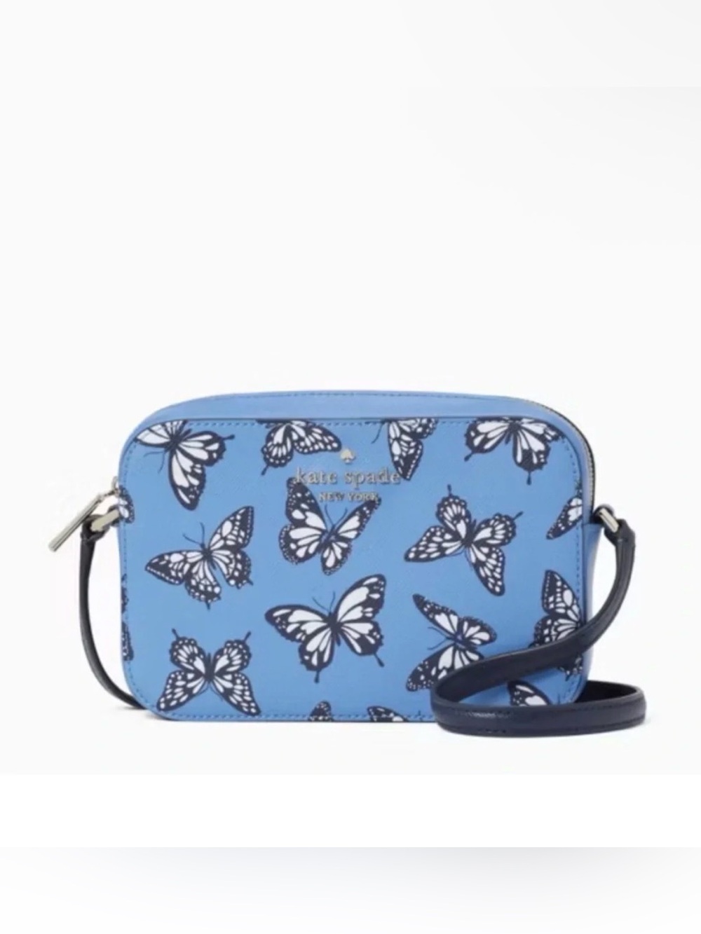 kate spade Blue Butterfly Sky Mini Camera Crossbody Bag - Saffiano leather